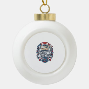 Patriotic Scrapbooker Vector Graphic Tee_1 Ceramic Ball Christmas Ornament