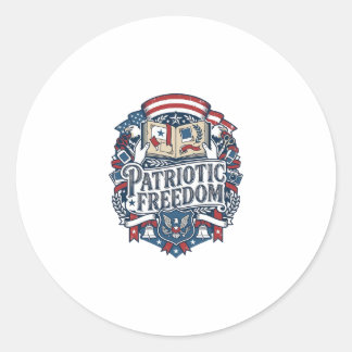 Patriotic Scrapbooker Vector Graphic Tee_1 Classic Round Sticker
