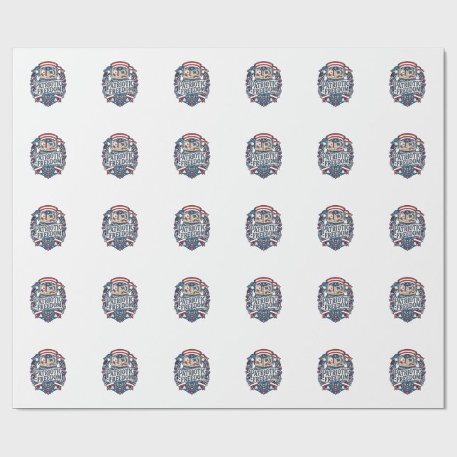 Patriotic Scrapbooker Vector Graphic Tee_1 Wrapping Paper (Flat)