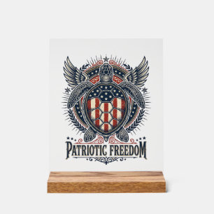 Patriotic Sea Turtle Acrylic Sign