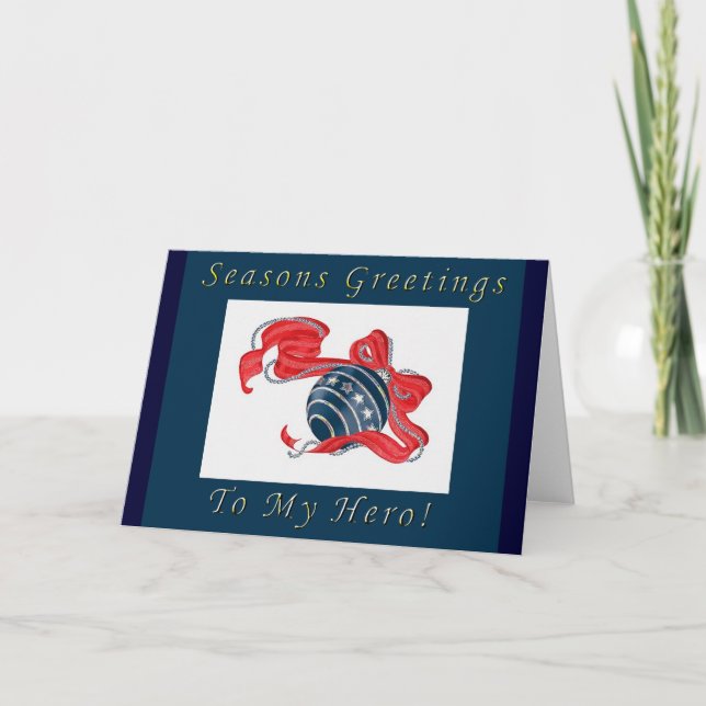 Patriotic Seasons Greetings Holiday Card (Front)