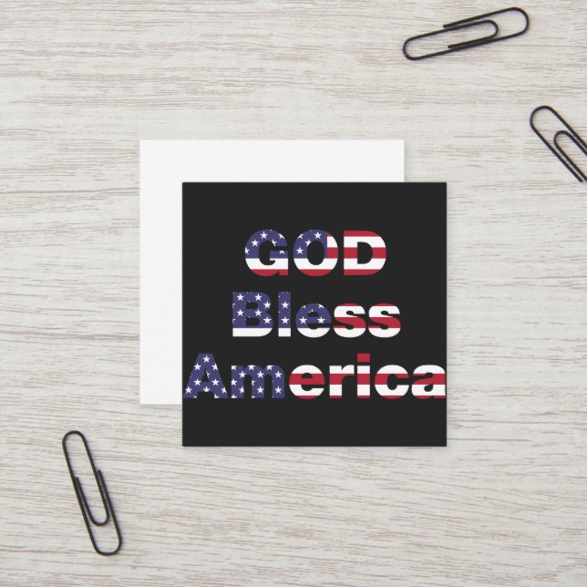 Patriotic Sentinel Sticky Notes - Bold God Bless  Square Business Card (Front/Back In Situ)