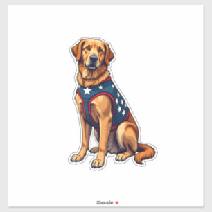 Patriotic Service Dog Golden Retriever Shirt