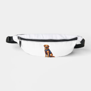 Patriotic Service Dog Golden Retriever Shirt Bum Bags