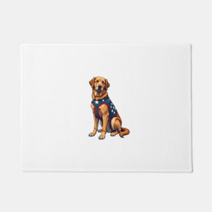 Patriotic Service Dog Golden Retriever Shirt Doormat
