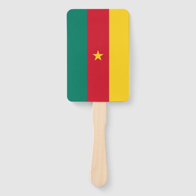 Patriotic set of hand fans with flag of Cameroon (Front)