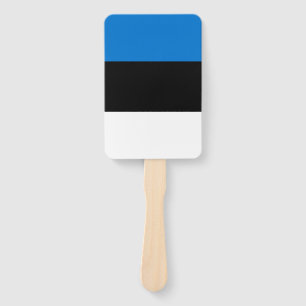 Patriotic set of hand fans with flag of Estonia