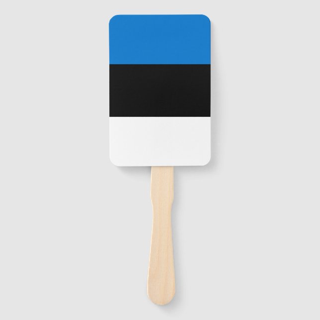 Patriotic set of hand fans with flag of Estonia (Front)