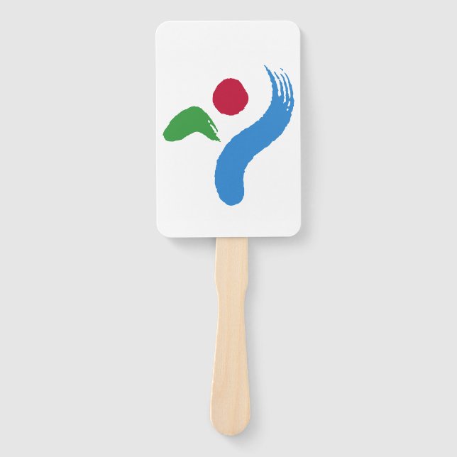 Patriotic set of hand fans with flag of Seoul (Front)
