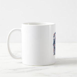 Patriotic Sewing Circle Vector Graphic Tee Coffee Mug