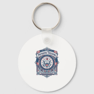 Patriotic Sewing Circle Vector Graphic Tee Key Ring