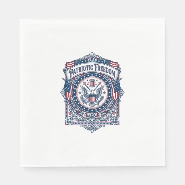 Patriotic Sewing Circle Vector Graphic Tee Napkin (Front)
