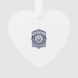 Patriotic Sewing Circle Vector Graphic Tee Ornament