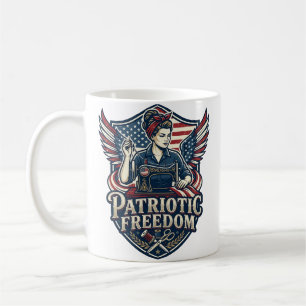 Patriotic Sewing Mum Vector Graphic Tee_1 Coffee Mug