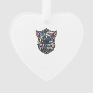 Patriotic Sewing Mum Vector Graphic Tee_1 Ornament