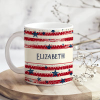 Patriotic Shabby Chic Independence Day Flag Stars