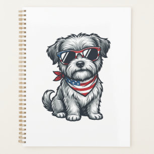 Patriotic Shaggy Dog Vintage Engraving Tank Top_1 Planner
