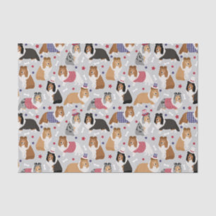 Patriotic Sheltie Shetland Sheepdog Tissue Paper