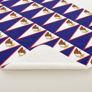 Patriotic Sherpa Blanket with American Samoa flag