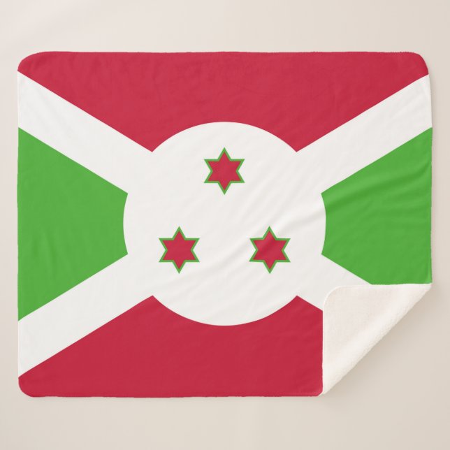 Patriotic Sherpa Blanket with Burundi flag (Front (Horizontal))