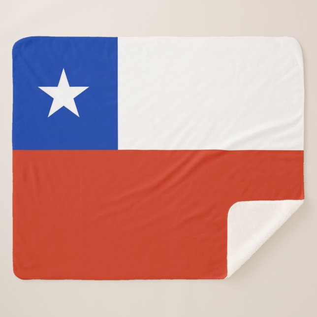 Patriotic Sherpa Blanket with Chile flag (Front (Horizontal))