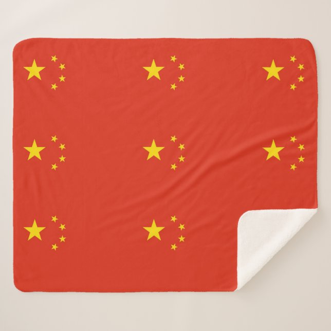 Patriotic Sherpa Blanket with China flag (Front (Horizontal))