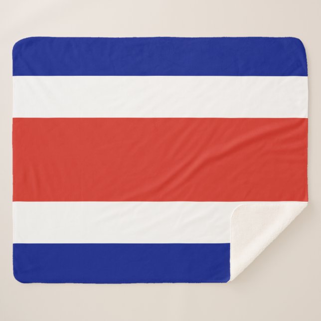 Patriotic Sherpa Blanket with Costa Rica flag (Front (Horizontal))