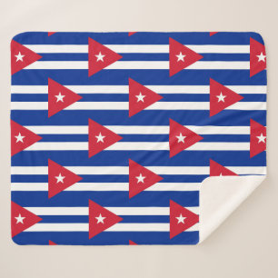 Patriotic Sherpa Blanket with Cuba flag