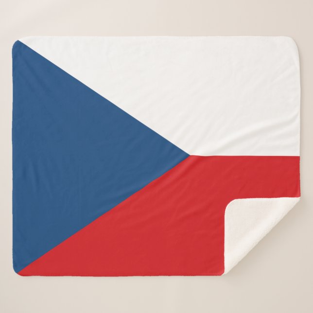 Patriotic Sherpa Blanket with Czechia flag (Front (Horizontal))