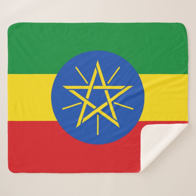 Patriotic Sherpa Blanket with Ethiopia flag (Front (Horizontal))