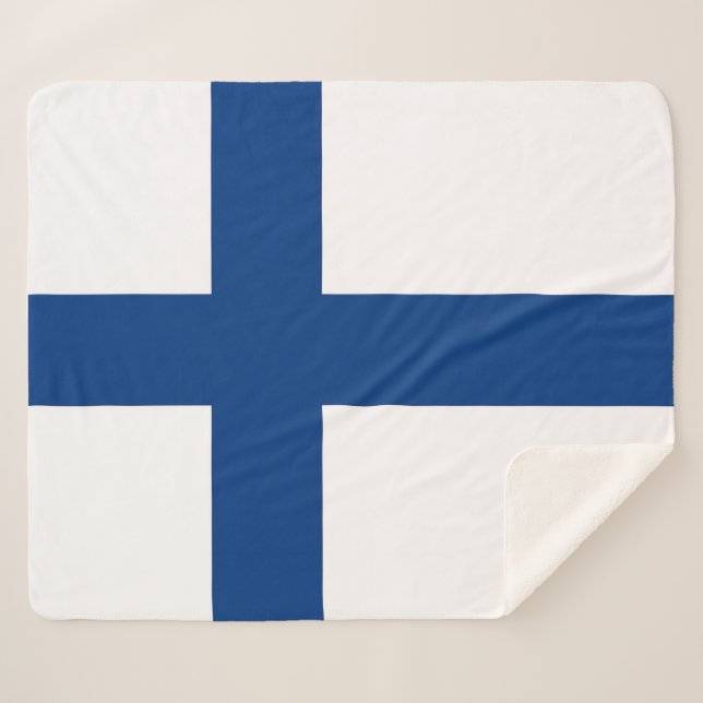 Patriotic Sherpa Blanket with Finland flag (Front (Horizontal))