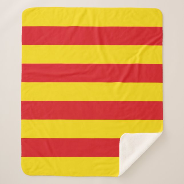 Patriotic Sherpa Blanket with flag of Catalonia (Front)
