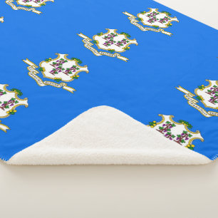 Patriotic Sherpa Blanket with flag of Connecticut