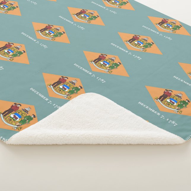 Patriotic Sherpa Blanket with flag of Delaware (3/4)