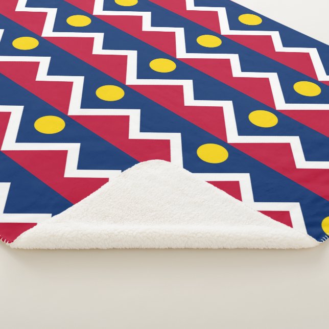 Patriotic Sherpa Blanket with flag of Denver (3/4)