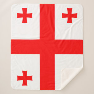 Patriotic Sherpa Blanket with flag of Georgia
