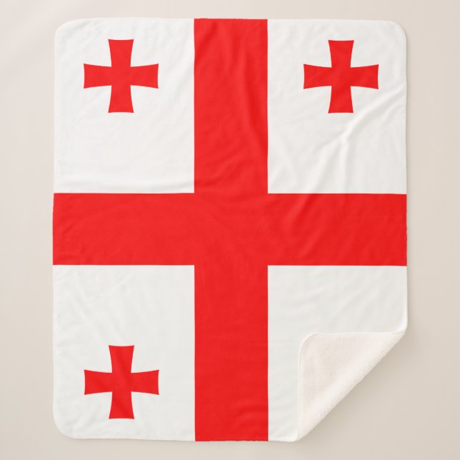 Patriotic Sherpa Blanket with flag of Georgia (Front)