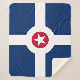 Patriotic Sherpa Blanket with flag of Indianapolis