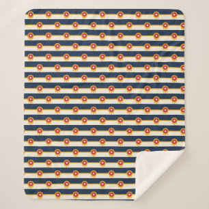 Patriotic Sherpa Blanket with flag of Tulsa City