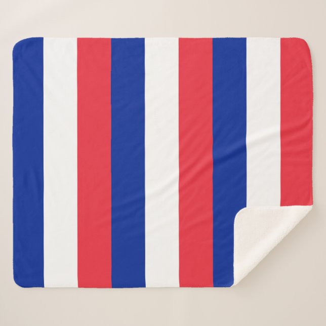 Patriotic Sherpa Blanket with France flag (Front (Horizontal))