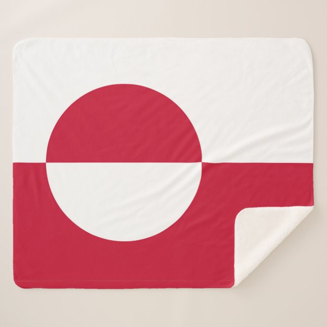 Patriotic Sherpa Blanket with Greenland flag (Front (Horizontal))