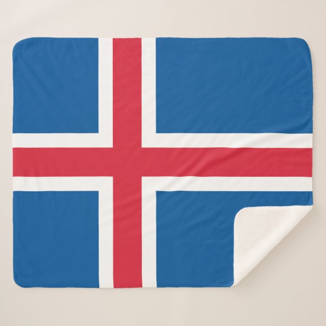 Patriotic Sherpa Blanket with Iceland flag (Front (Horizontal))