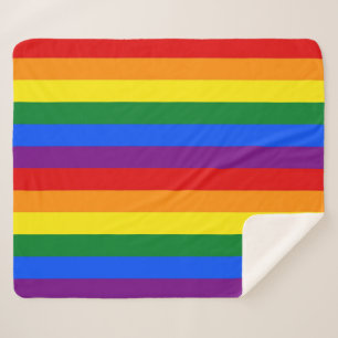 Patriotic Sherpa Blanket with LGBT Pride flag