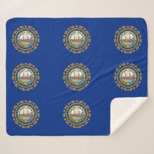 Patriotic Sherpa Blanket with New Hampshire flag