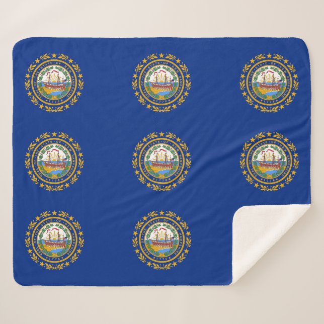 Patriotic Sherpa Blanket with New Hampshire flag (Front (Horizontal))