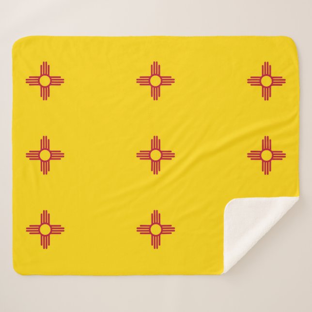 Patriotic Sherpa Blanket with New Mexico flag (Front (Horizontal))