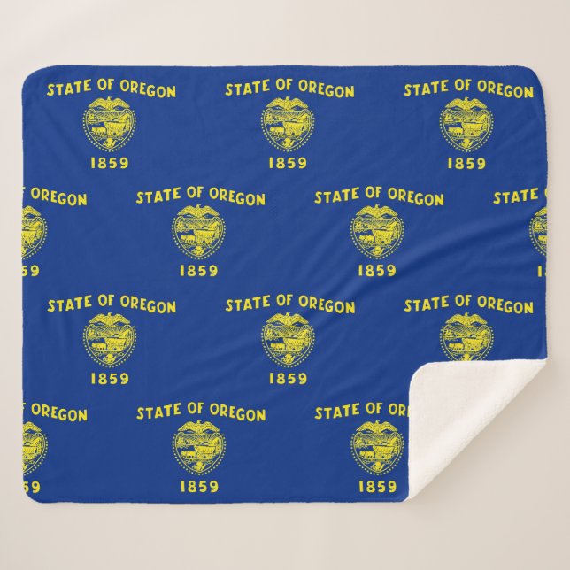 Patriotic Sherpa Blanket with Oregon flag (Front (Horizontal))