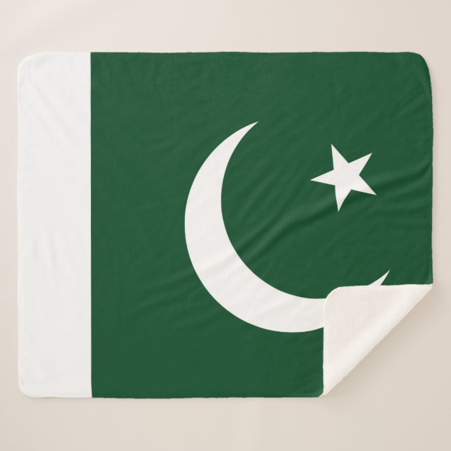 Patriotic Sherpa Blanket with Pakistan flag (Front (Horizontal))
