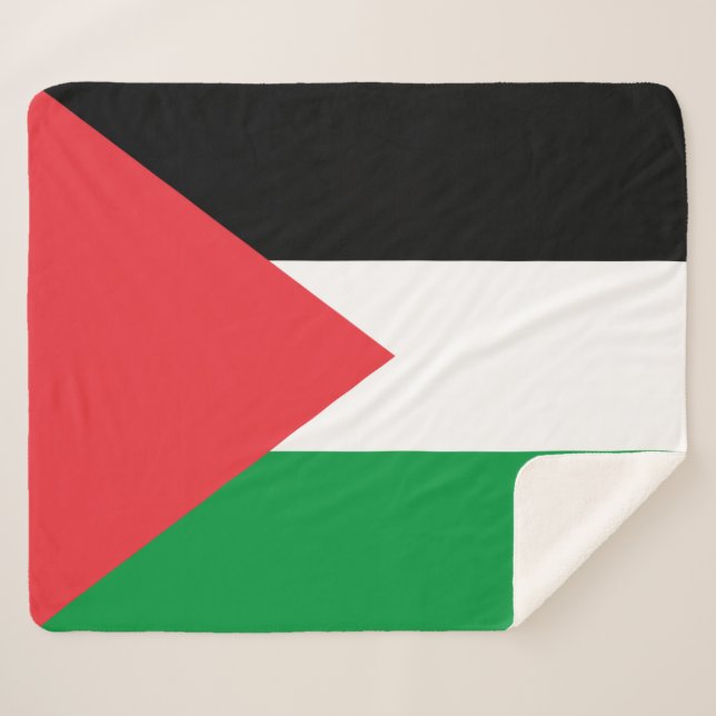 Patriotic Sherpa Blanket with Palestine flag (Front (Horizontal))