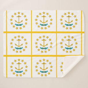 Patriotic Sherpa Blanket with Rhode Island flag